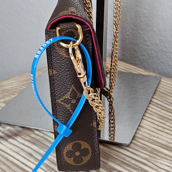 Louis Vuitton Monogram Pochette Felicie Chain Wallet Fuschia - Picture 4 of 11